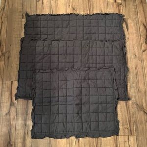 West Elm Sham Set. Two king size shams. One standard size sham.